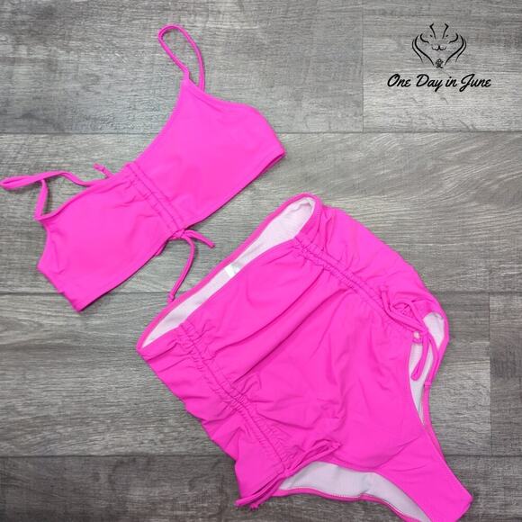 Meyeeka High Waisted Ruched Bikini Swimsuit Size S - Picture 3 of 5